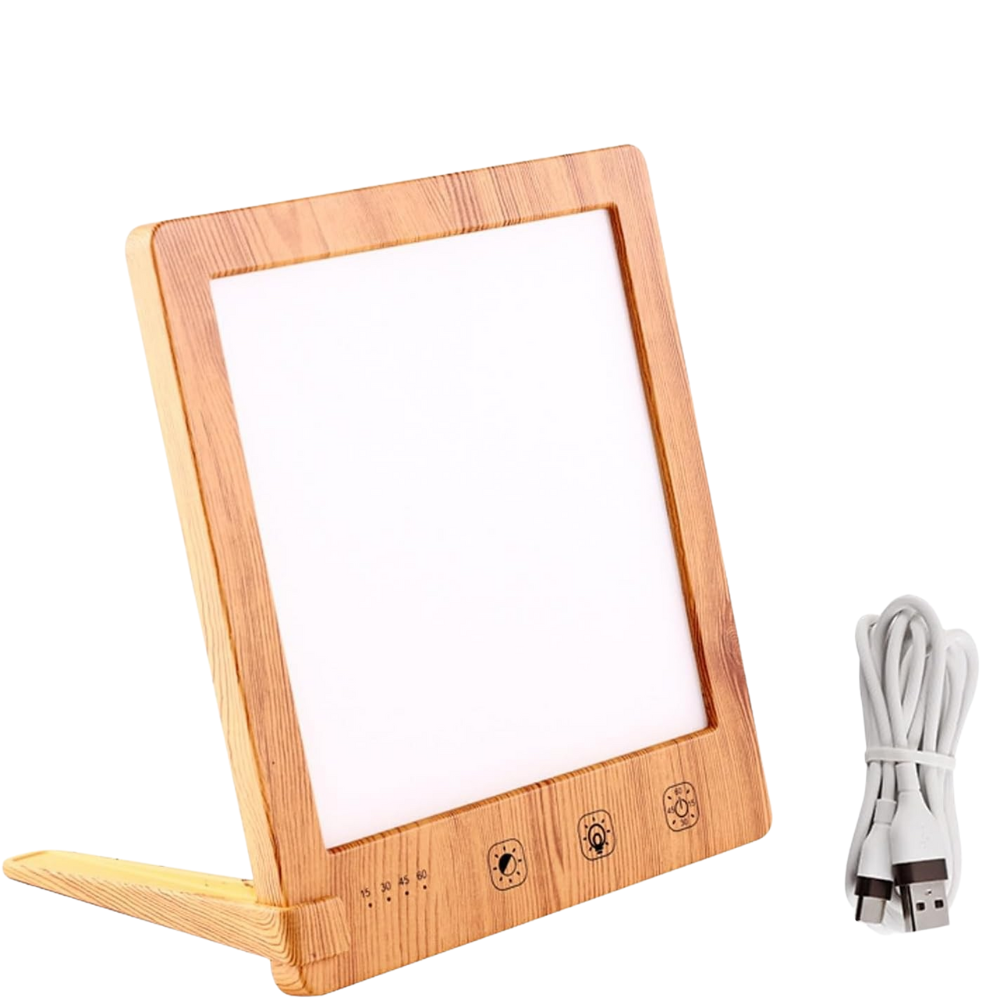 Lampe luminothérapie effet bois lumière soleil