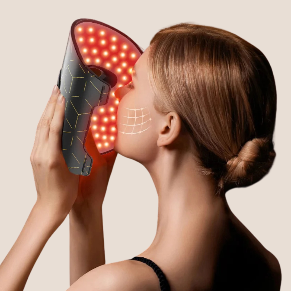Masque luminothérapie visage cou poitrine souple rouge