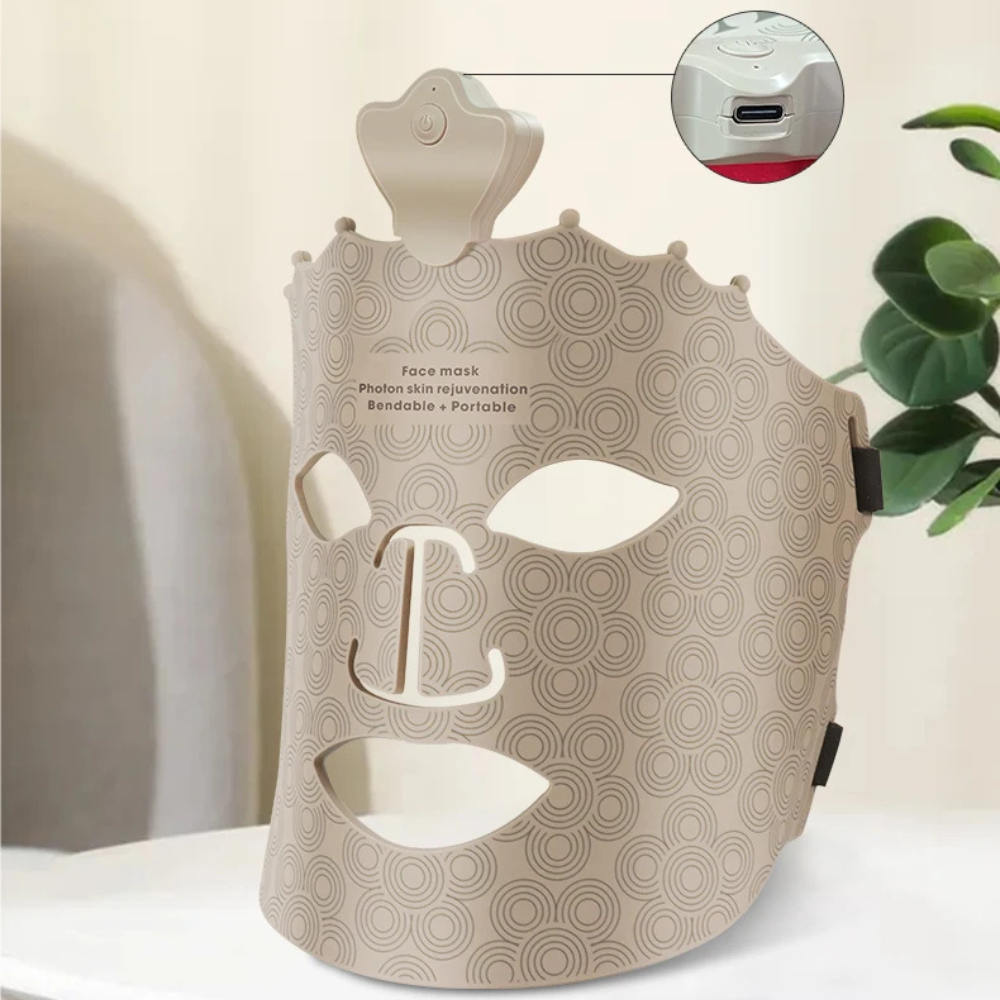 Masque visage luminothérapie souple usb