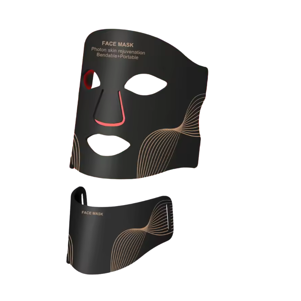 Masque luminothérapie visage cou souple LED rouge
