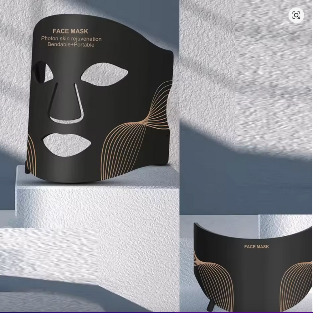 Masque luminothérapie visage cou souple gris