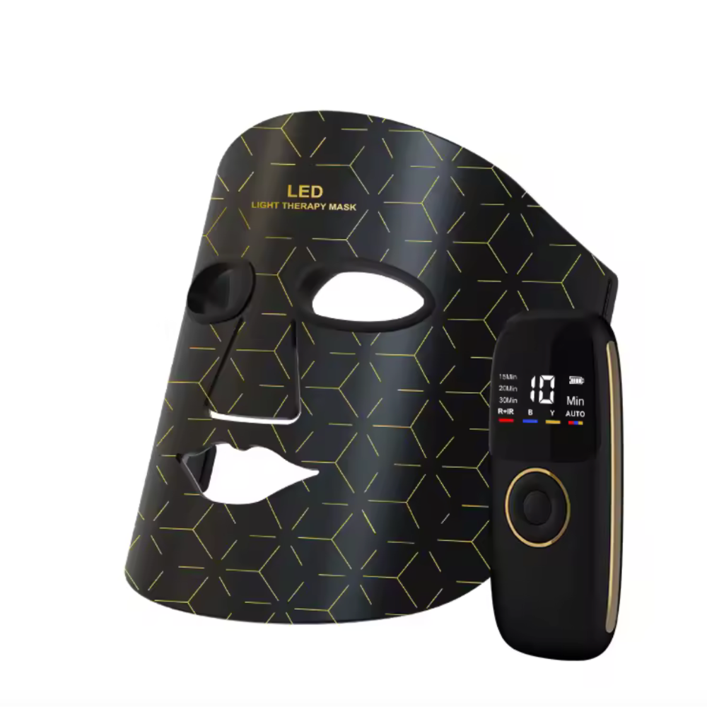 Masque luminothérapie visage cou poitrine souple noir