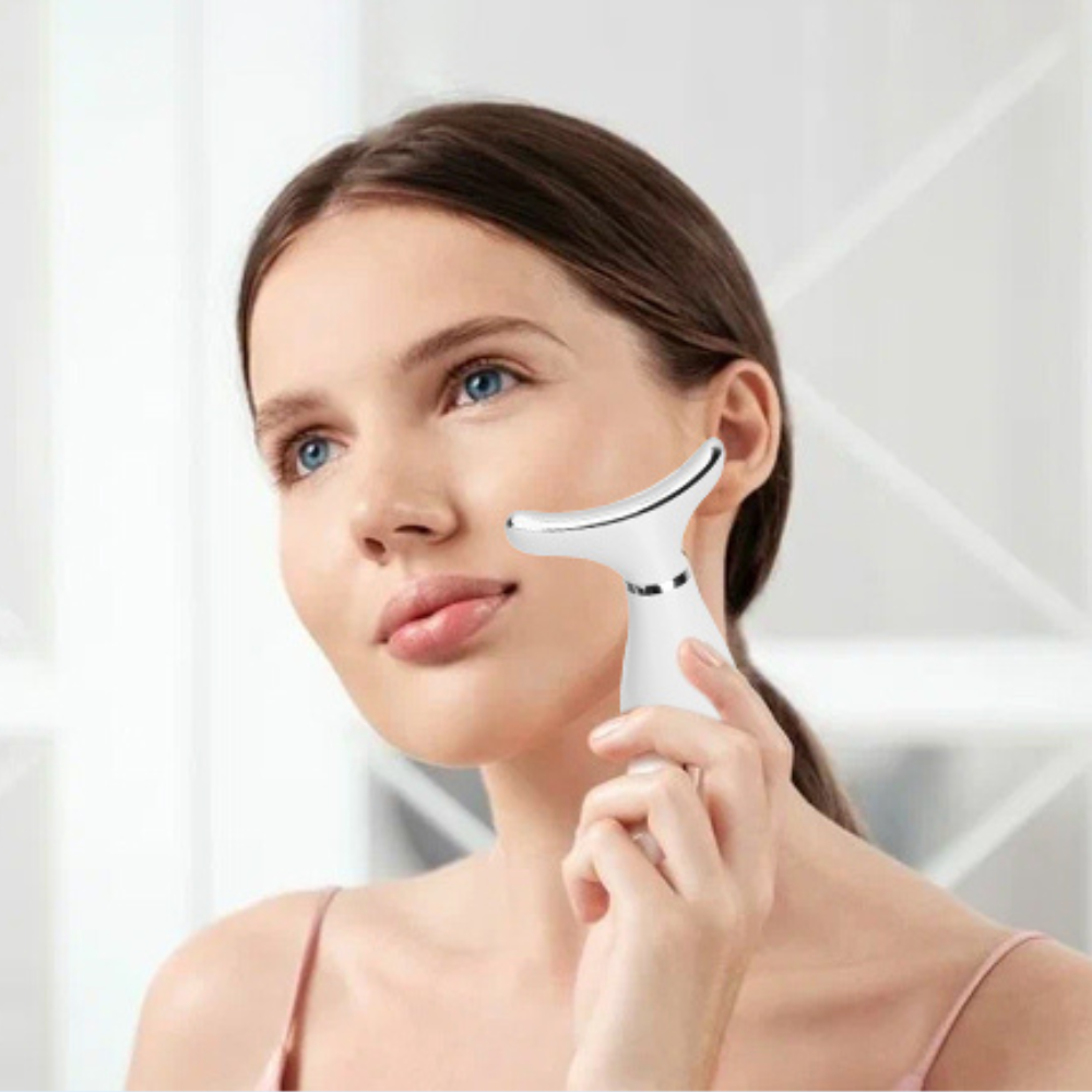Appareil luminothérapie anti-rides visage cou femme