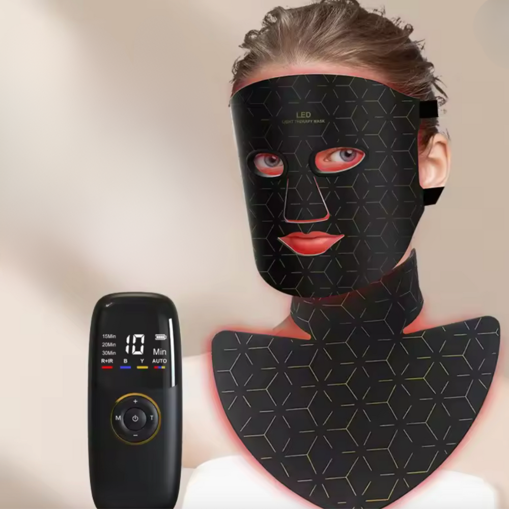 Masque luminothérapie visage cou poitrine souple telecommande